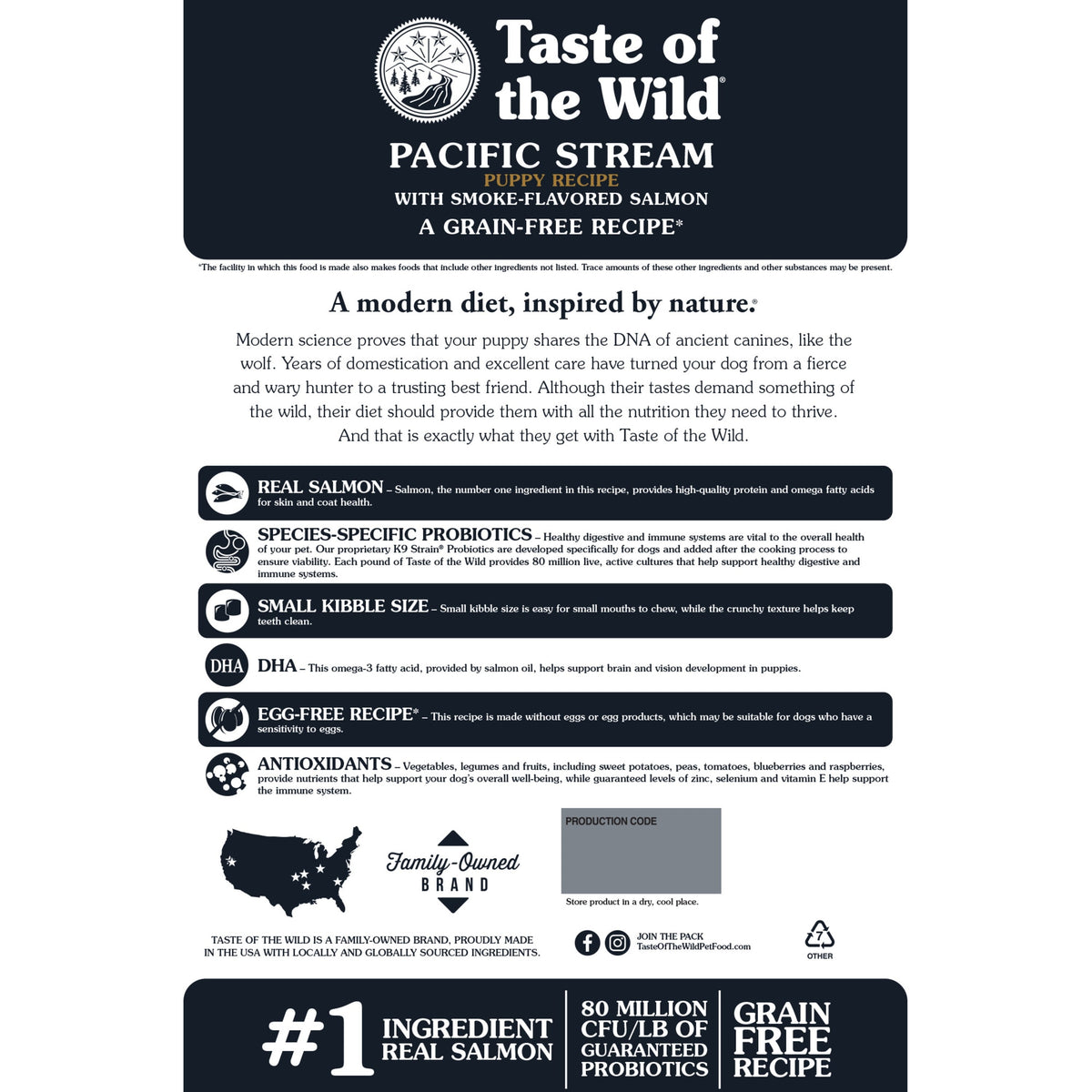 Taste of the Wild Pacific Stream Puppy Recipe with Smoke-Flavored Salmon Dry Dog Food