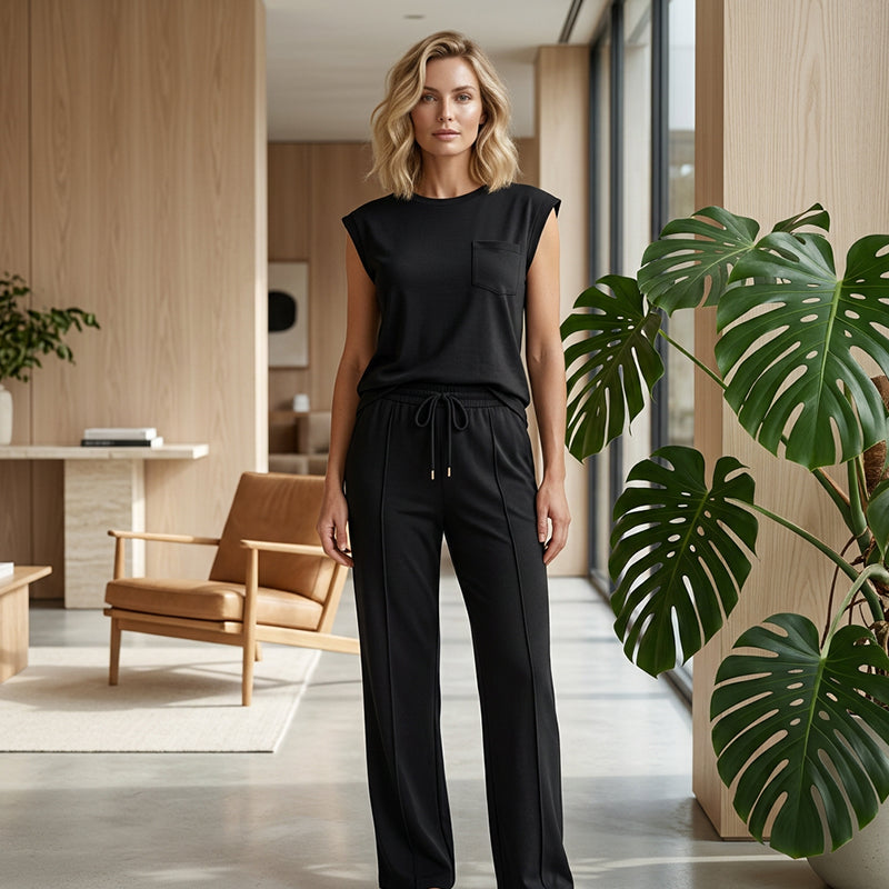 🔥Last Day Promotion 70% OFF💖Women's Casual Sleeveless Top and Drawstring Pants 2-Piece Set