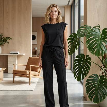 🔥Last Day Promotion 70% OFF💖Women's Casual Sleeveless Top and Drawstring Pants 2-Piece Set