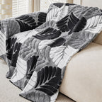 Pet-Friendly Thickened Soft Plush Leaf-Patterned Sofa Throw Couch Cover