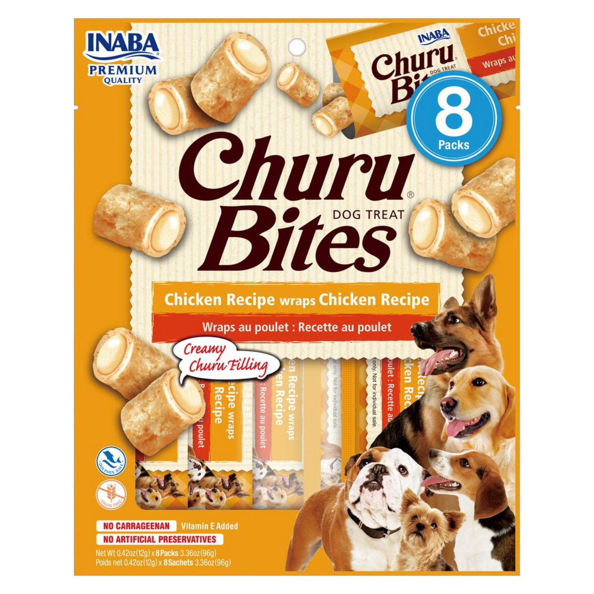Inaba Dog Treat Churu Bites Wraps Chicken