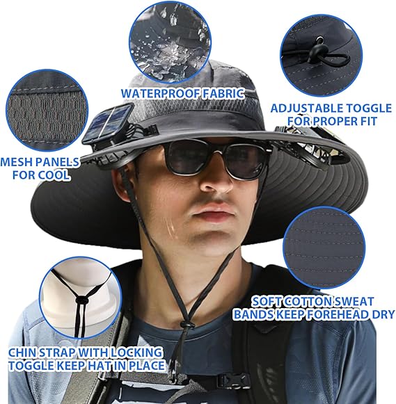 🎁LIMITED SALE 82% OFF !☀2025 New Ultralight Solar Fan Sun Hat – Lighter Than a Baseball!⚾(Only 11oz)