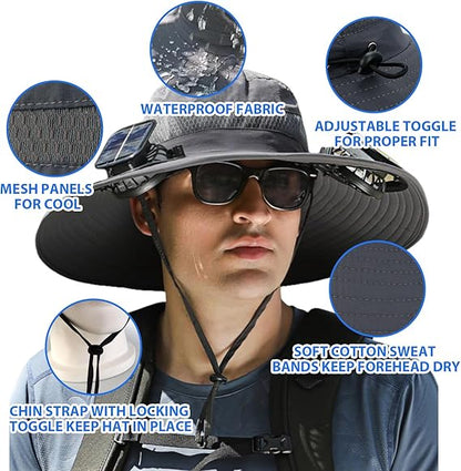 🎁LIMITED SALE 82% OFF !☀2025 New Ultralight Solar Fan Sun Hat – Lighter Than a Baseball!⚾(Only 11oz)