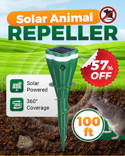 💥Hot Sale 70% OFF☘️Solar Powered Waterproof Screw Mole Repellent🐁🚫