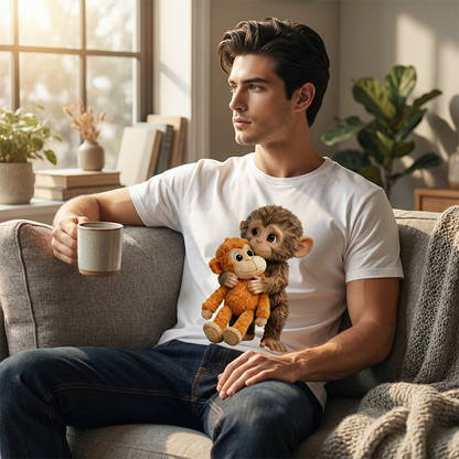 💥Summer Hot Sale 50% OFF💥Unisex Monkey Hugging Toy Graphic T-Shirt