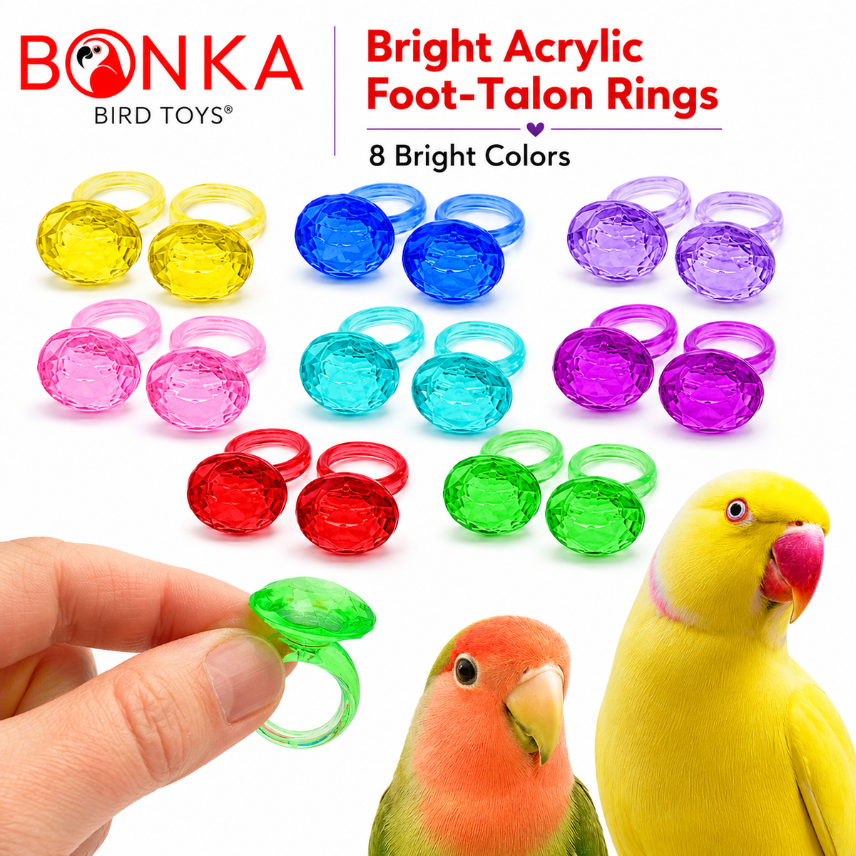 1167 Pk16 Plastic Diamond Rings