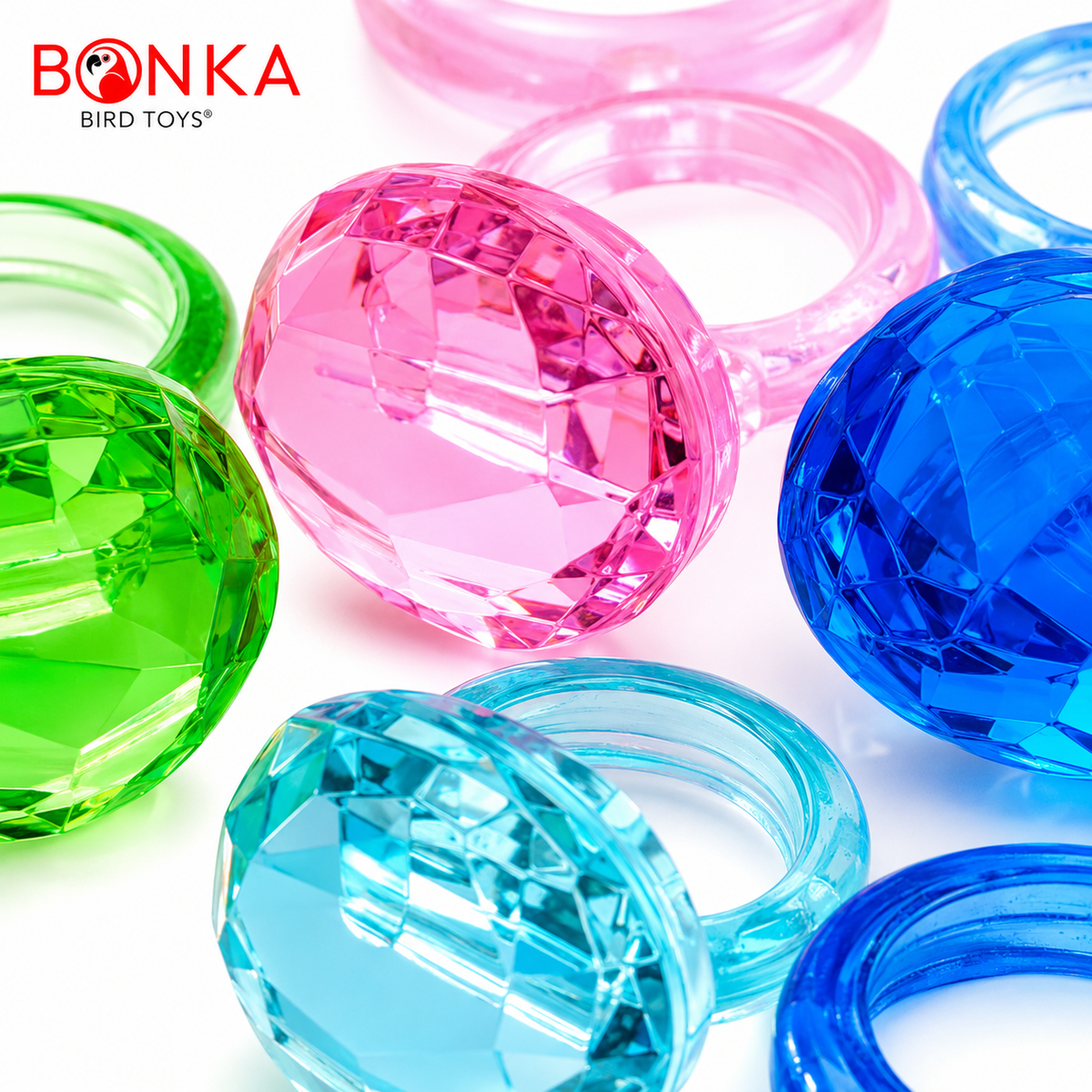1167 Pk16 Plastic Diamond Rings