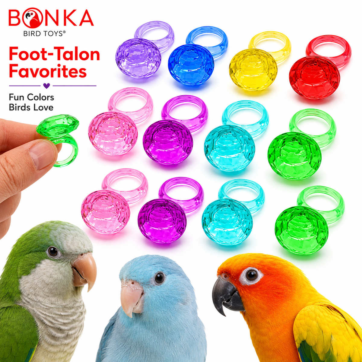 1167 Pk16 Plastic Diamond Rings