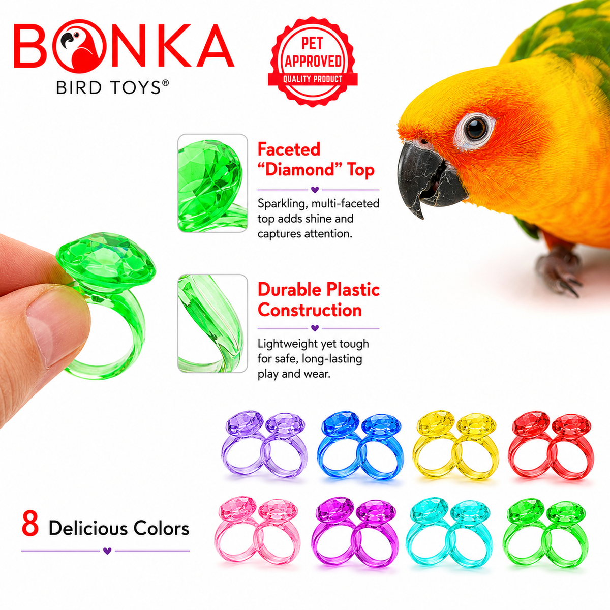 1167 Pk16 Plastic Diamond Rings