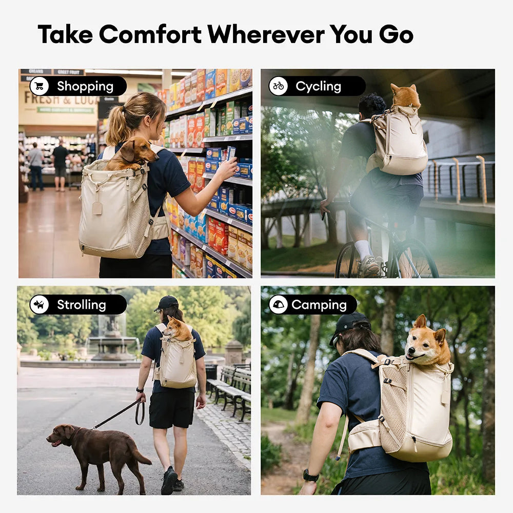Dog Carrier Backpacks Dog Rucksack Dog Bike Carrier  - Urban Roaming