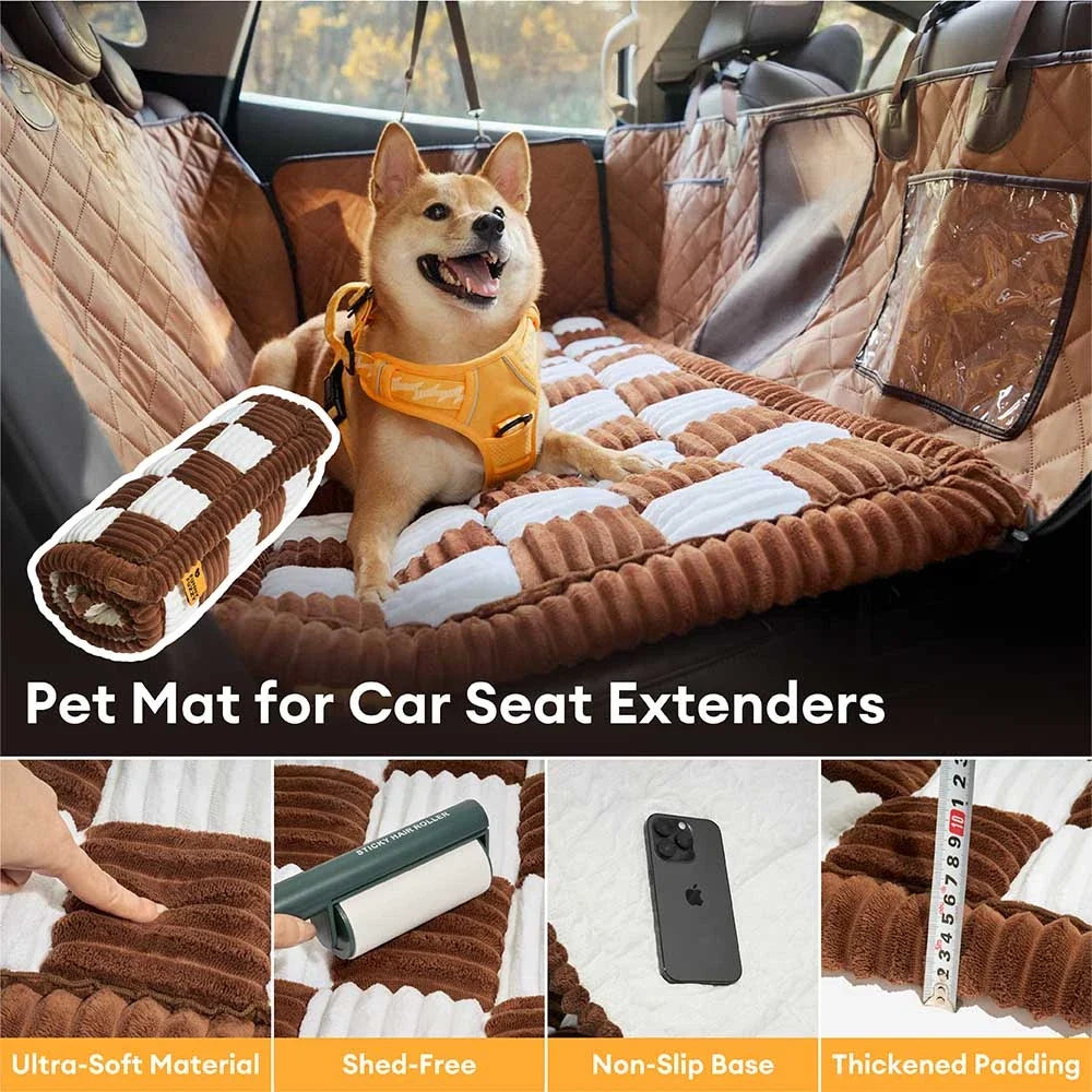 Premium Faux Leather Dog Car Seat Cover Waterproof Dog Hammock for Car - RideProtector