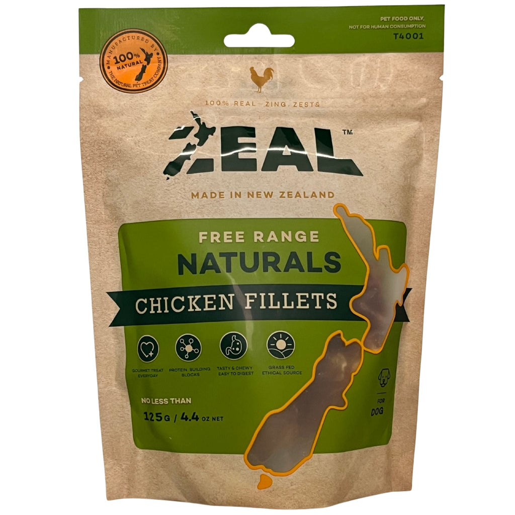 Zeal Free Range Naturals Chicken Fillets Pet Treats 125g