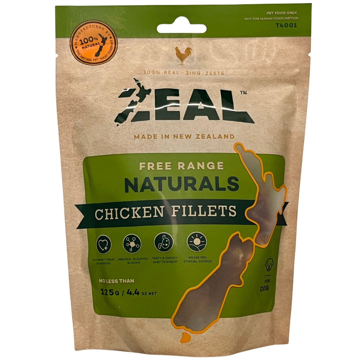 Zeal Free Range Naturals Chicken Fillets Pet Treats 125g