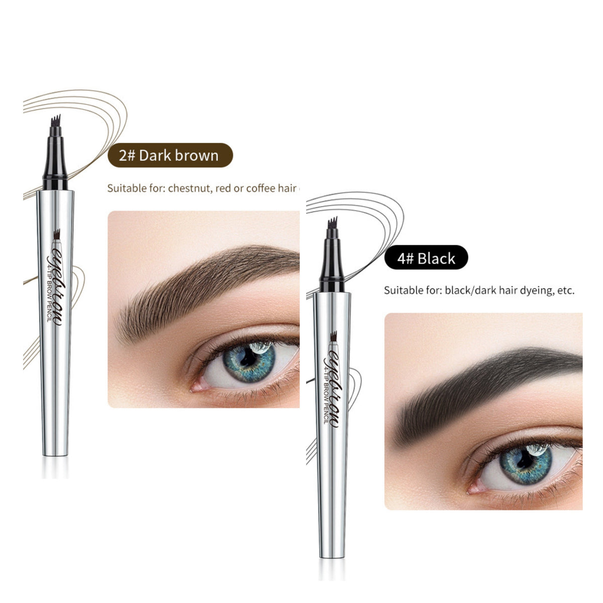 🔥 Waterproof Microblading Eyebrow Pen 4 Fork Tip Tattoo Pencil