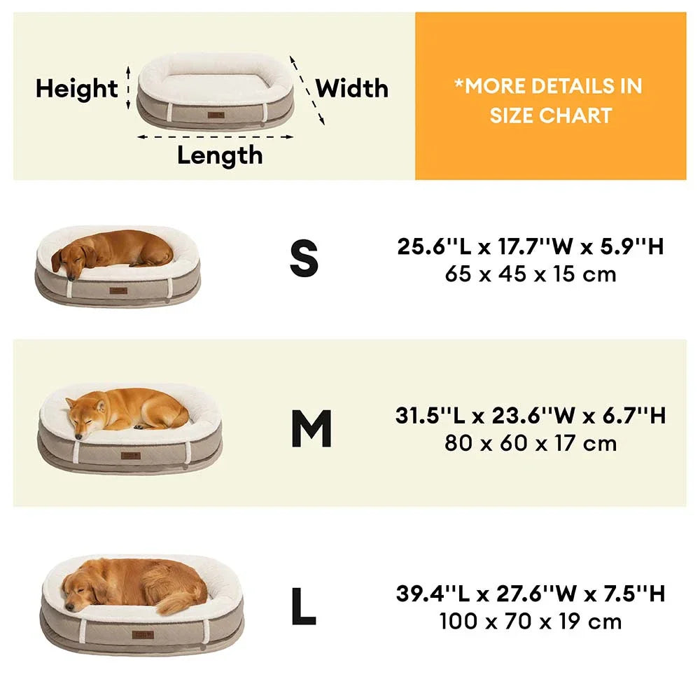 Deluxe Faux Leather & Plush Removable Orthopedic Donut Dog Bed - WarmNest