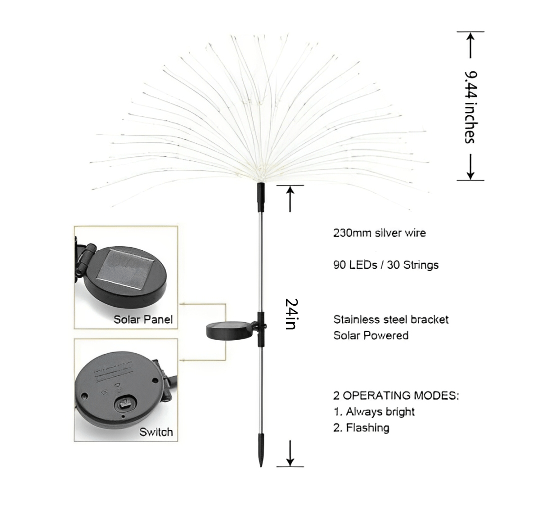 ✨Last Day Sale - 50% OFF🔥Waterproof Solar Garden Fireworks Lamp