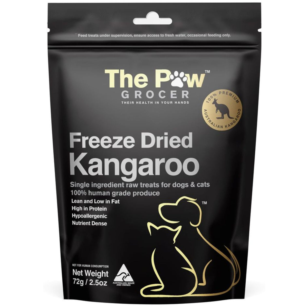 The Paw Grocer Freeze Dried Pet Treats Black Label Kangaroo