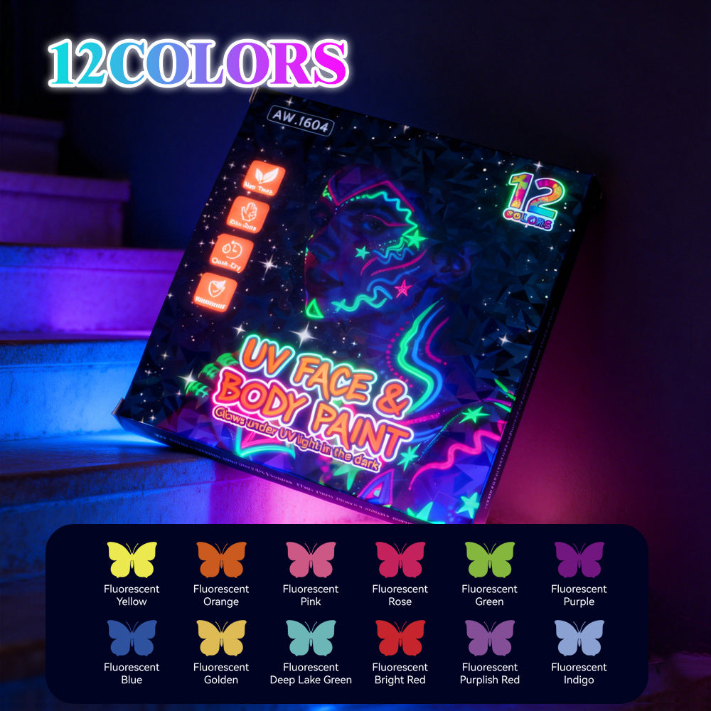 🎁New Year Special Deals £9.99!!⚡50K+ SOLD!🎁UV Glow Face and Body Paint Markers Set