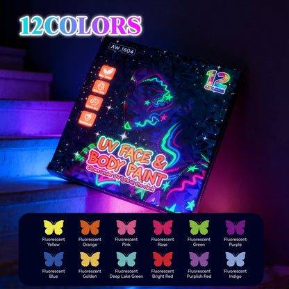🎁New Year Special Deals £9.99!!⚡50K+ SOLD!🎁UV Glow Face and Body Paint Markers Set