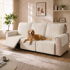 One-Piece Flannel Non-Slip Recliner Couch Cover with Elastic Straps - Cozy Nest