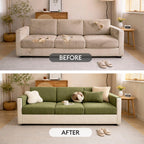Vertical Stripe Corduroy Anti-Scratch Stretch Full-Cover Sectional Couch Cover