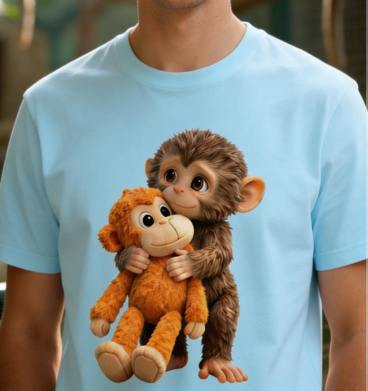 💥Summer Hot Sale 50% OFF💥Unisex Monkey Hugging Toy Graphic T-Shirt