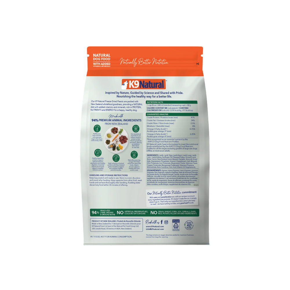 K9 NATURAL Lamb Freeze Dried Dog Food