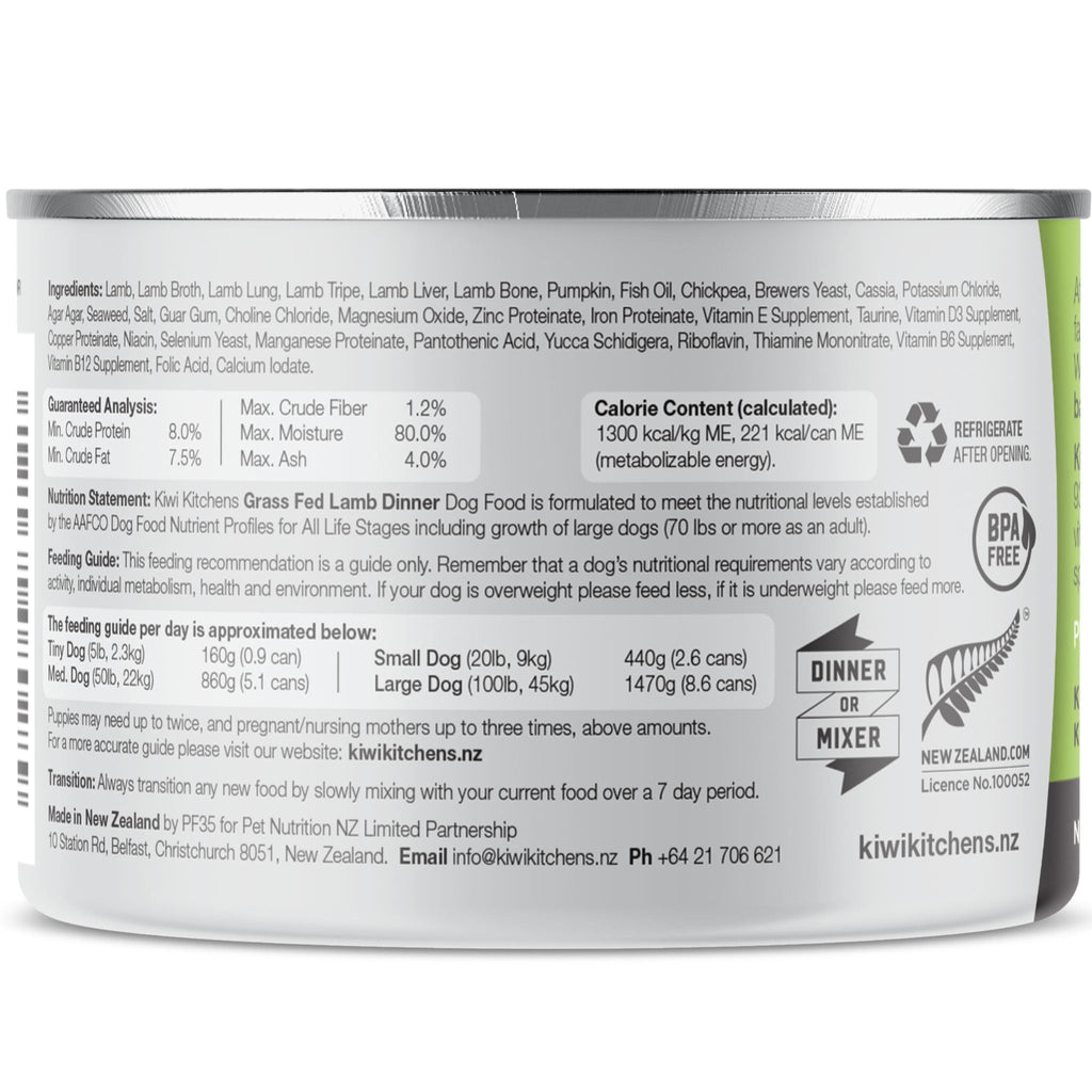Kiwi Kitchens Canned Dog Food Lamb Dinner