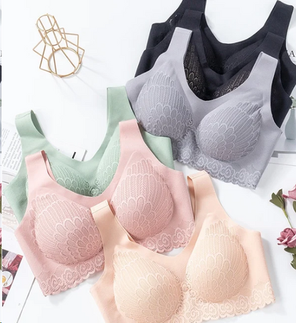 🌷💥Buy 1 Get 1 Free🔥Latex 4.0 Graceful Anti-saggy Breathable Lace Plus-size Bra