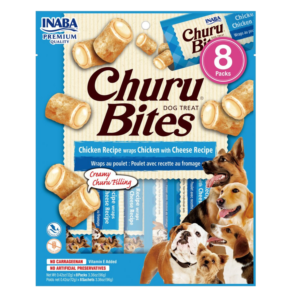 Inaba Dog Treat Churu Bites Wraps Chicken with Cheese