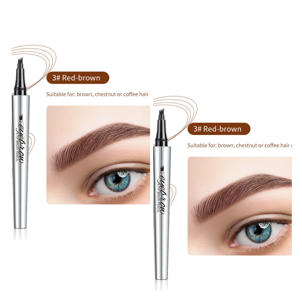 🔥 Waterproof Microblading Eyebrow Pen 4 Fork Tip Tattoo Pencil