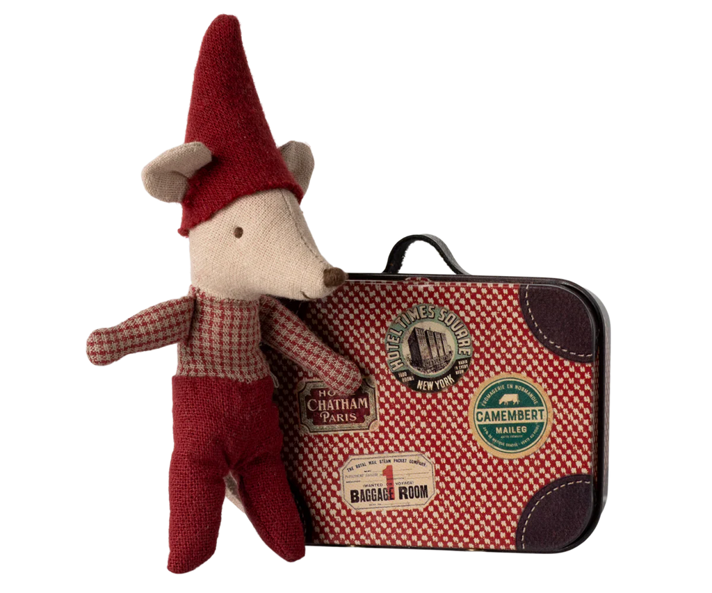 Maileg | Christmas Mouse Baby in Suitcase