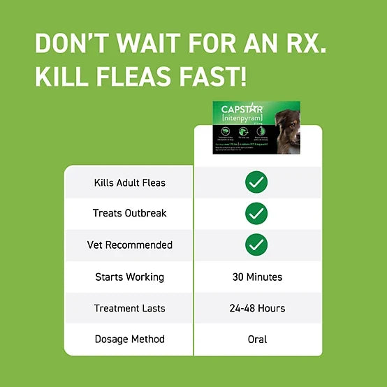 Capstar Flea Control Tablets for Dogs 25 lb. and Up, 6 ct.