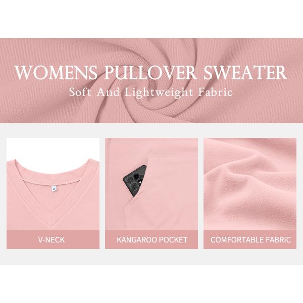 💖2026 Autumn’s Sale 70% OFF✨🍂Women's Hoodless V-neck Sweatshirt With Kangaroo Pocket Longsleeve Oversized Casual Style Shirt