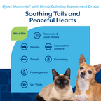 NaturVet Quiet Moments with Hemp Seed Oil Calming Supplement Drops for Dogs and Cats, Bacon Flavor, 1 fl oz