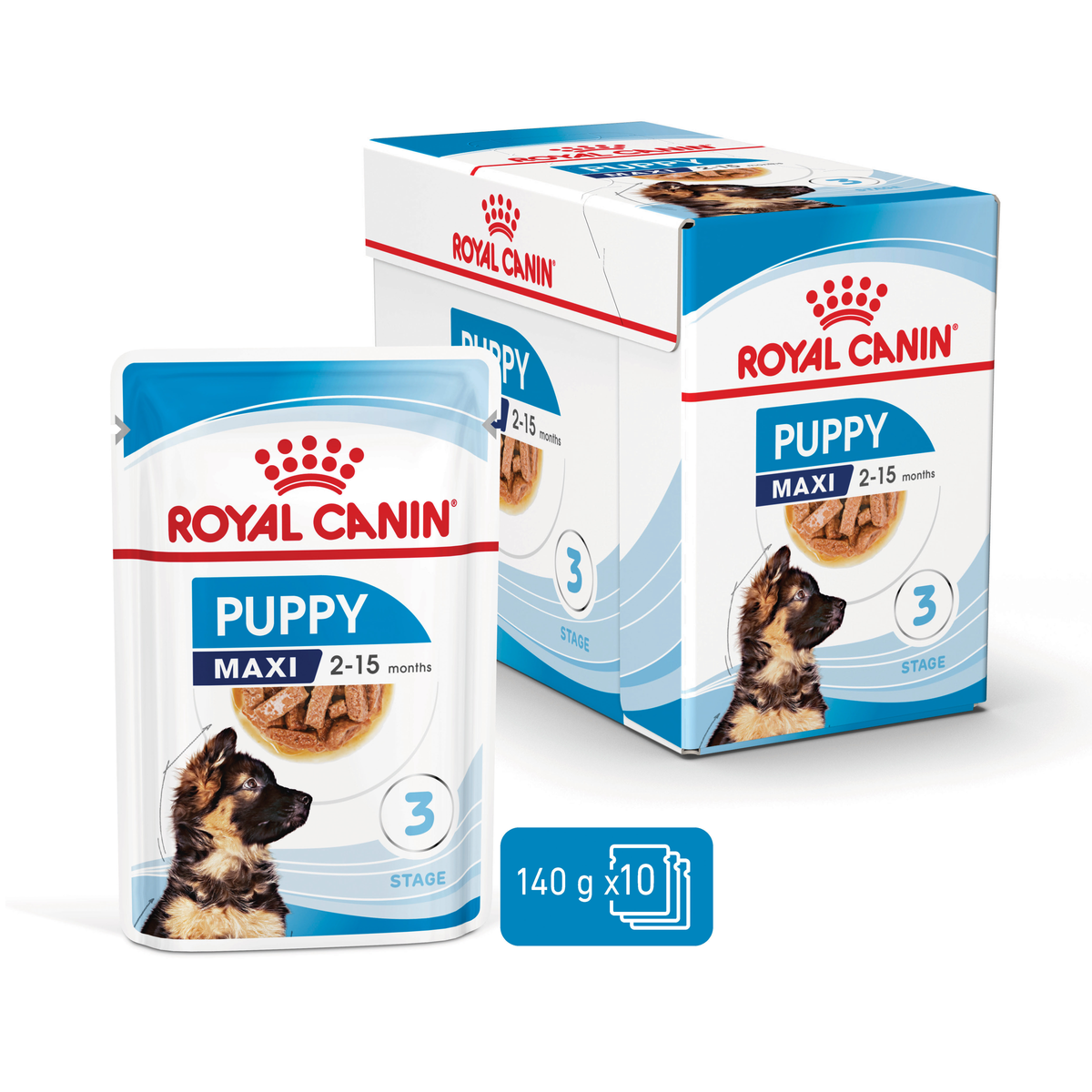 Royal Canin Maxi Puppy 140gx10 Pouches