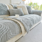 Soft Plush Geometric Textured Non-Slip Couch Cover