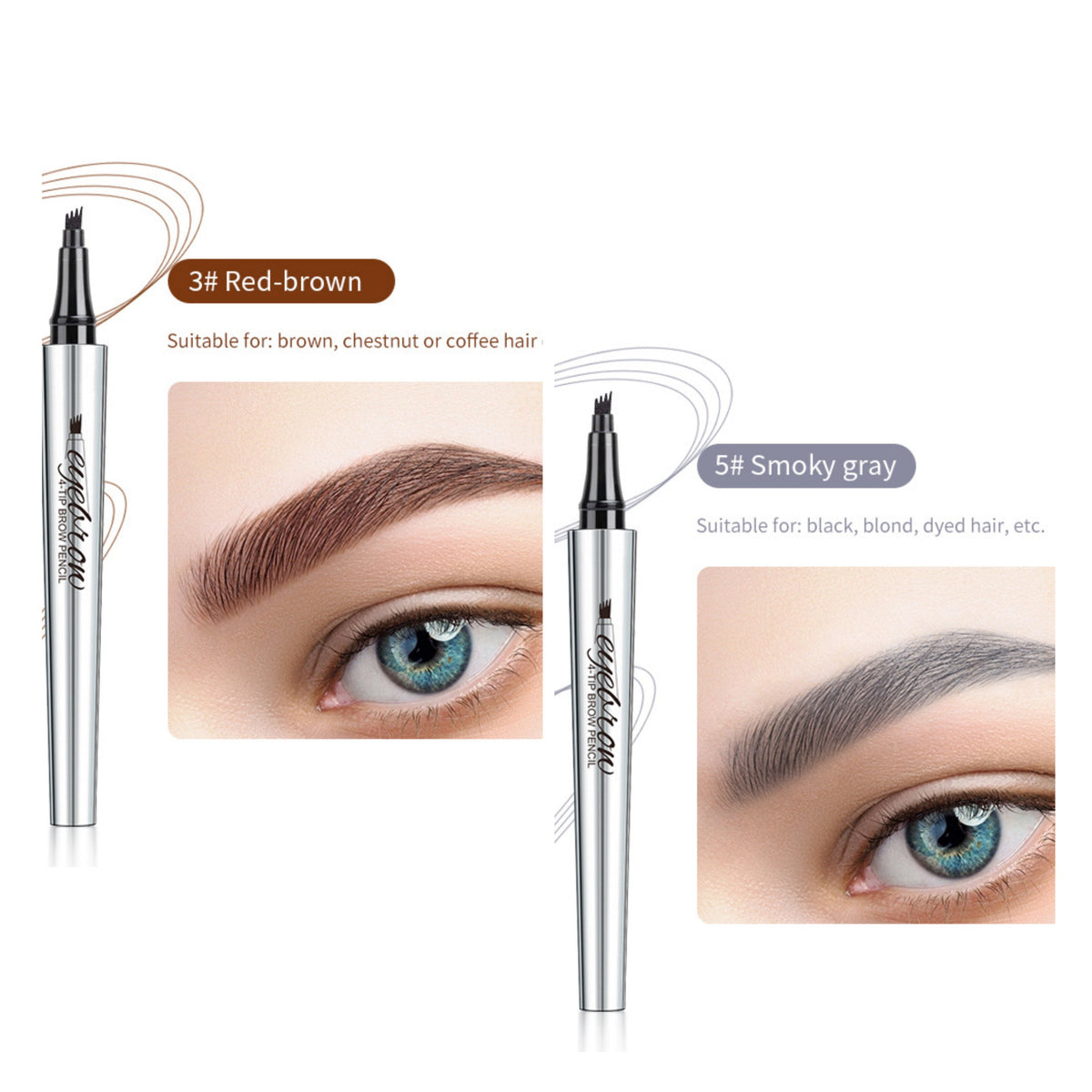 🔥 Waterproof Microblading Eyebrow Pen 4 Fork Tip Tattoo Pencil