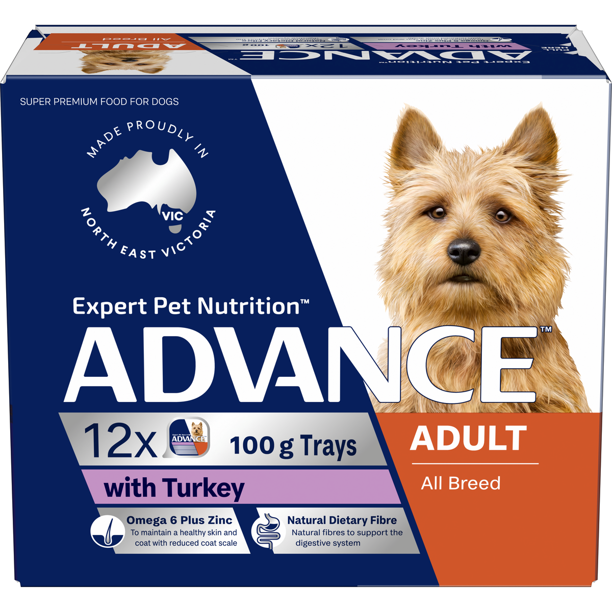 ADVANCE Adult Single Serve Wet Dog Food Trays with Turkey