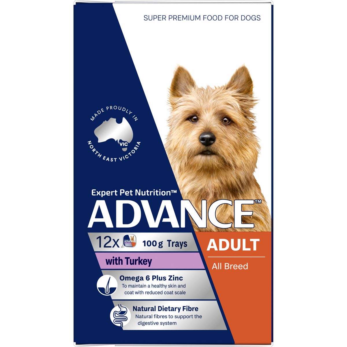 ADVANCE Adult Single Serve Wet Dog Food Trays with Turkey