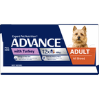 ADVANCE Adult Single Serve Wet Dog Food Trays with Turkey