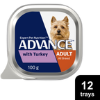 ADVANCE Adult Single Serve Wet Dog Food Trays with Turkey