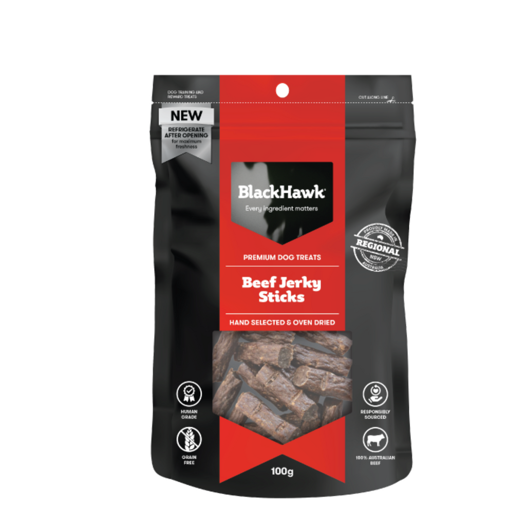 Black Hawk Dog Treats Beef Jerky Sticks