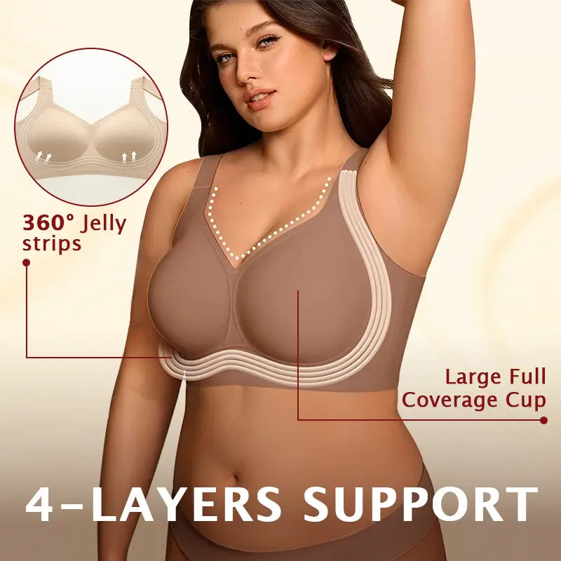 ⏳LAST DAY SALE 70%⚡💖Comfortable Wireless Full Coverage Jelly Smoothing Bra👍No more sagging breasts