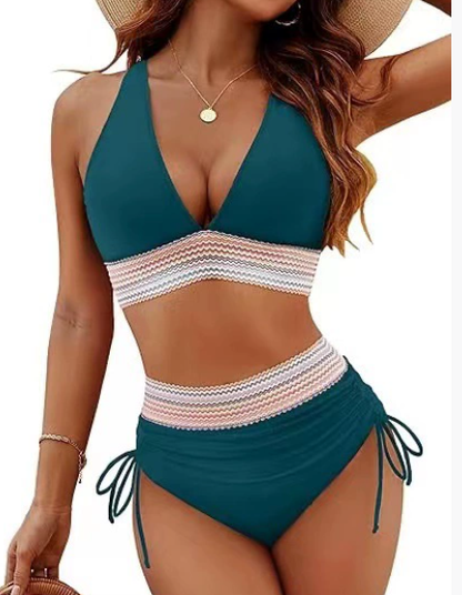📢Clearance Sale-70% OFF🏖️High Waisted Tummy Control Color Block Bikini Sets