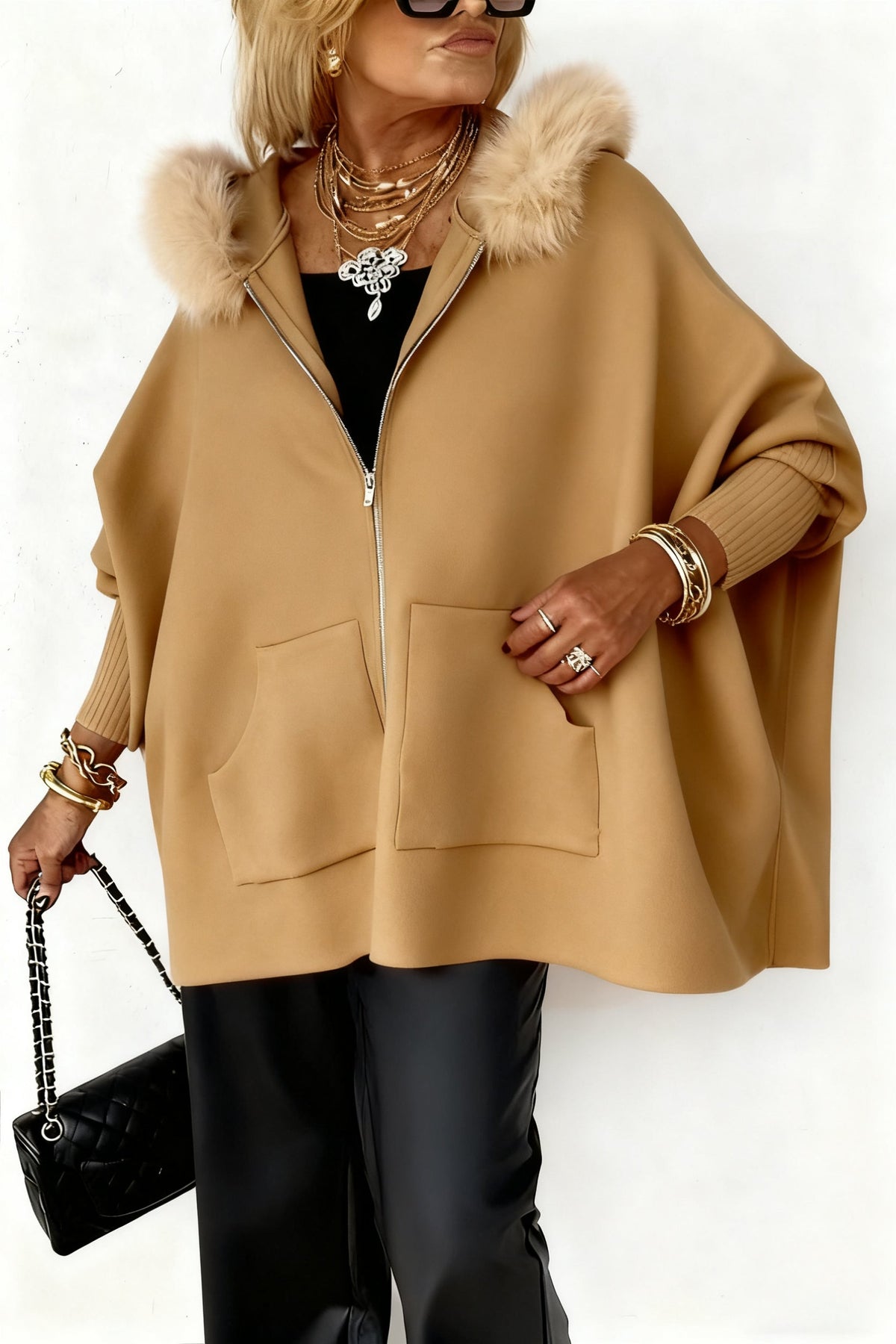 ❄️Winter Sale 50% OFF🧥Women Fur Collar Solid Color Casual Jacket