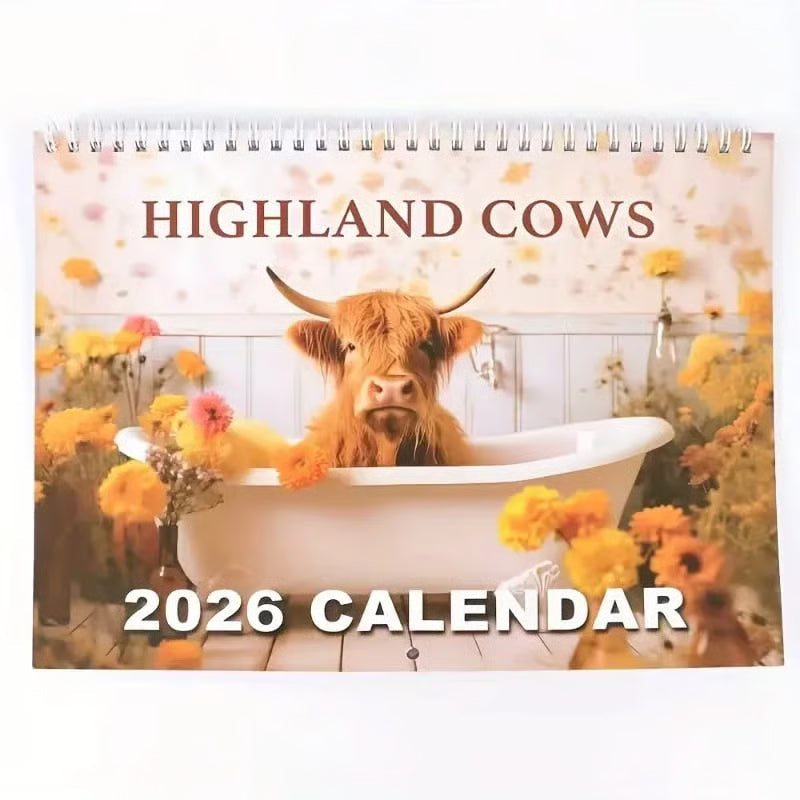 🏆Flash Sale⚡10K+ SOLD! Almost Gone-🐮Highland Cow Calendar 2026 📅