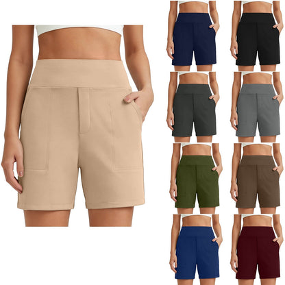 ⏳HOT SALE 70% OFF🔥 Women's High-Waist Bermuda Shorts with Pockets 🎯 | Running Yoga Casual Activewear 😎 | Buy 2 FREE Shipping – UK Stock! 🇬🇧