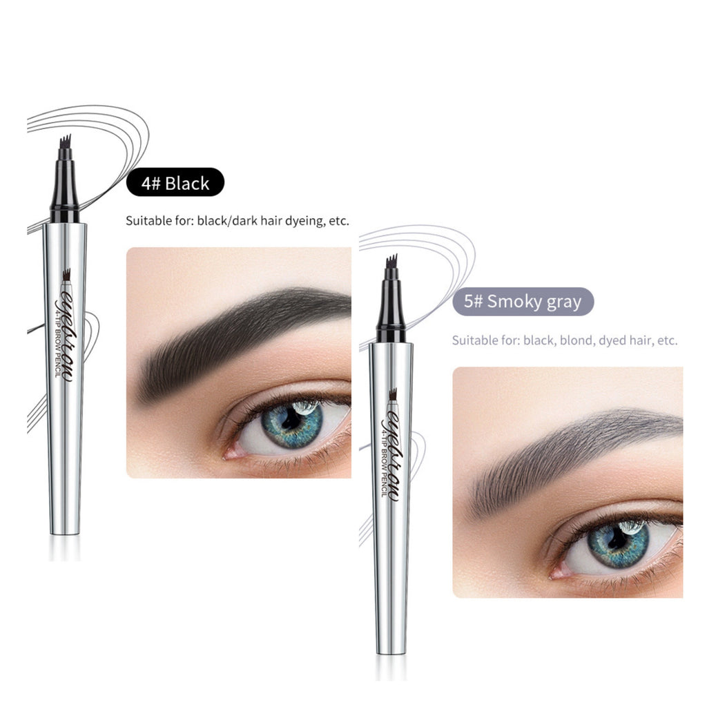 🔥 Waterproof Microblading Eyebrow Pen 4 Fork Tip Tattoo Pencil