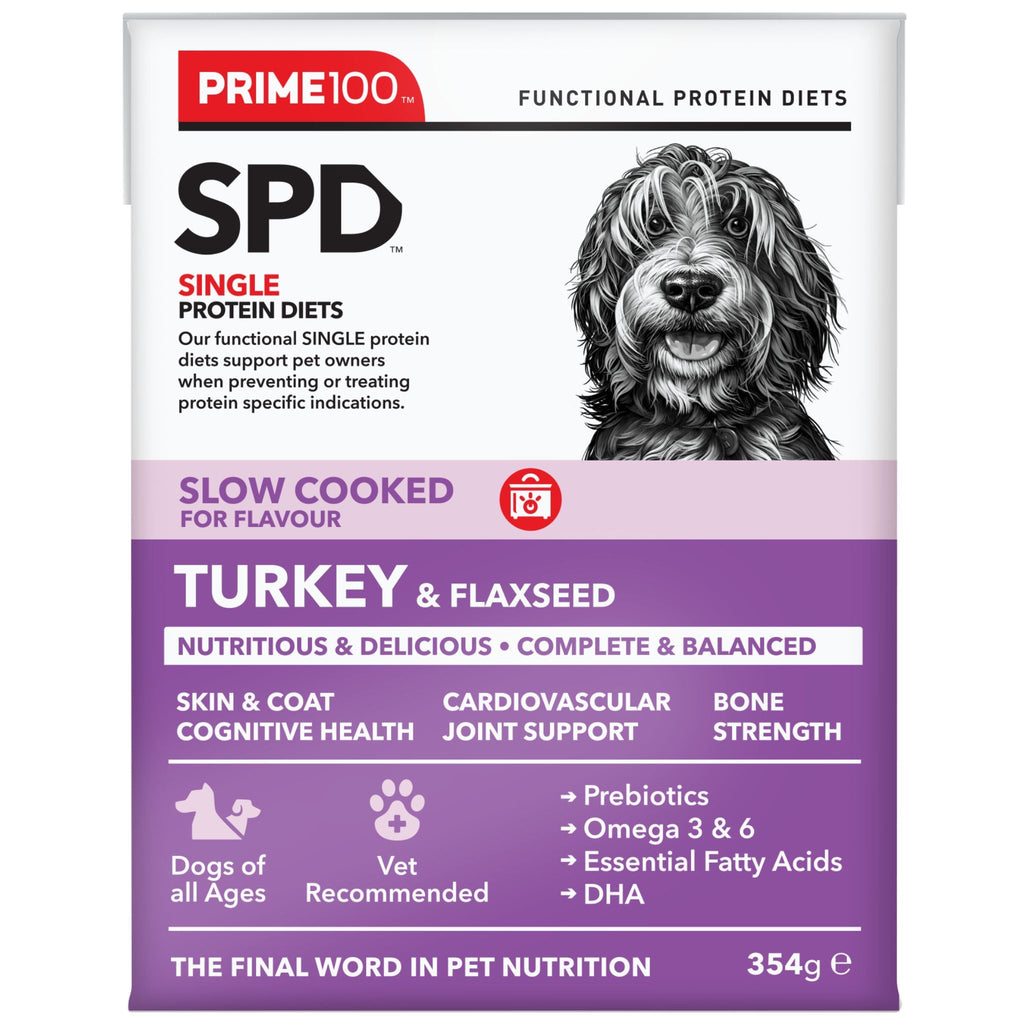 Prime100 SPD Slow Cooked Wet Dog Food Turkey & Flaxseed